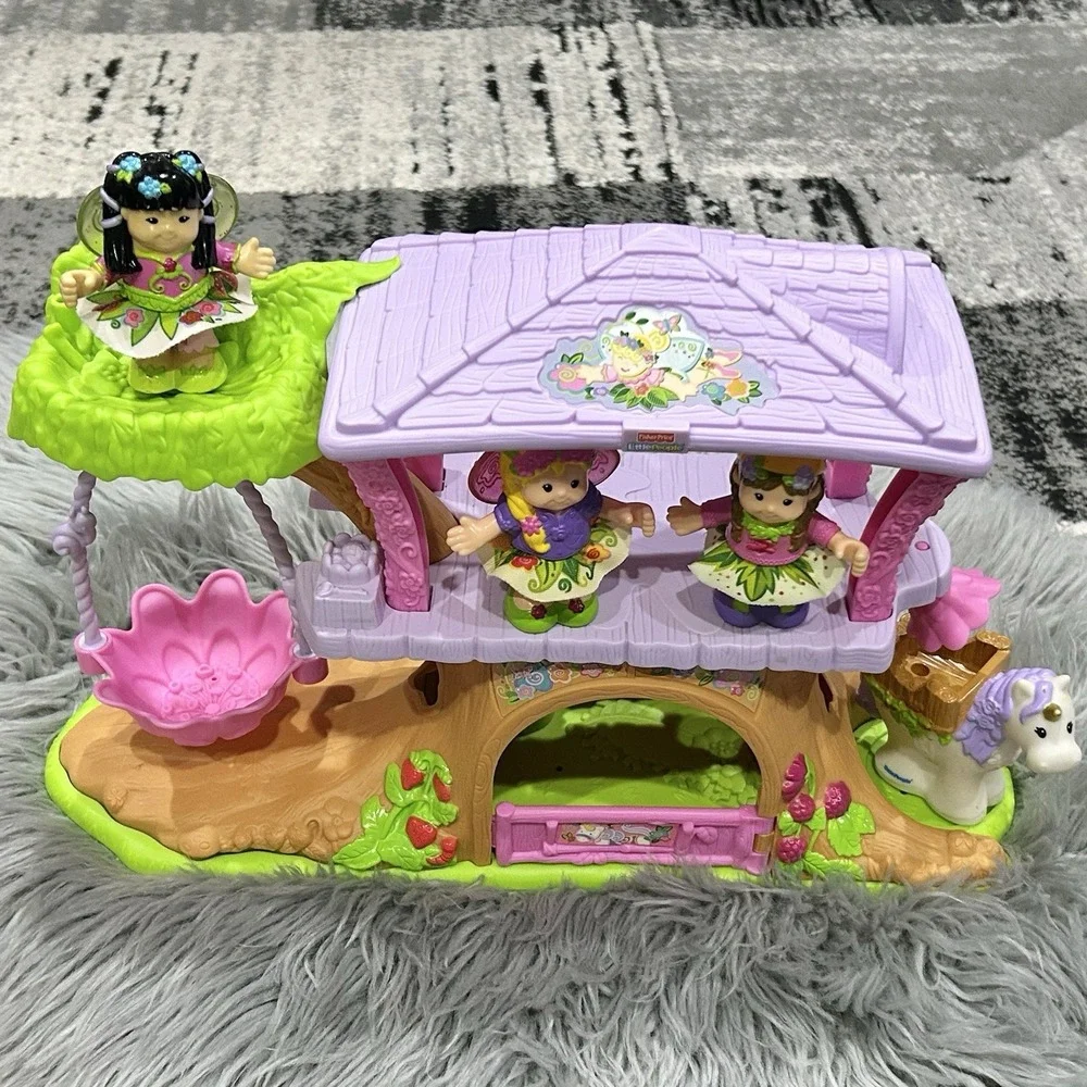 Fisher Price Little People Fairy Treehouse Playset Three Fairies & Unicorn